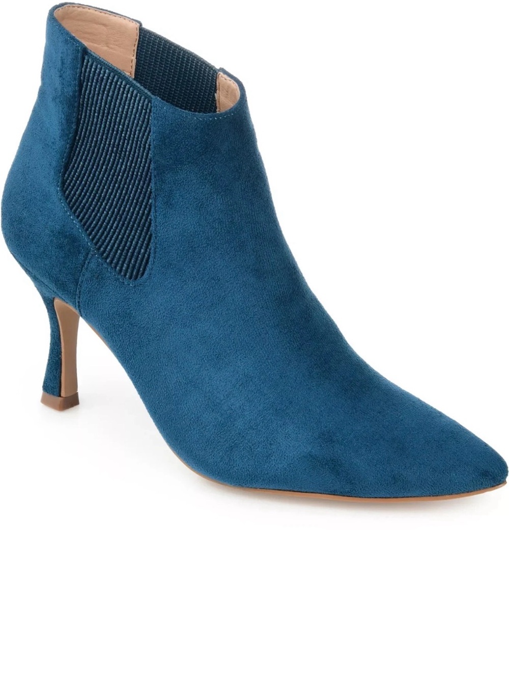 NWOB Journee Collection Teal Suede Pointed-Toe Ankle Boot Sz 9.5